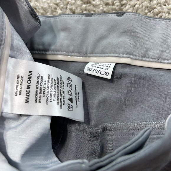 Foot-joy Men's Gray Slim Fit Casual Pants W30/L30 Polyester & Spandex Blend - Picture 8 of 11